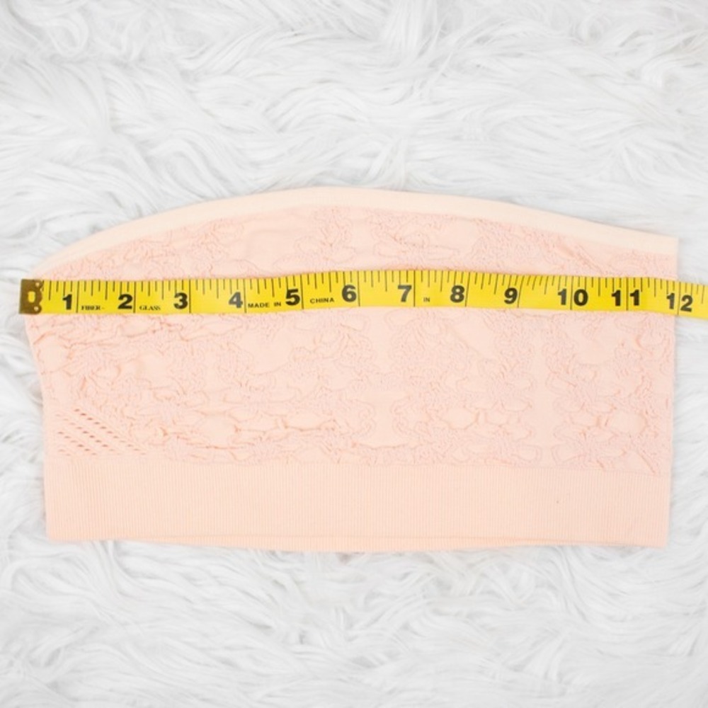 Spiritual Gangster Strapless Bandeau Bralette Size XS Small Peach Lace Knit - Picture 5 of 7